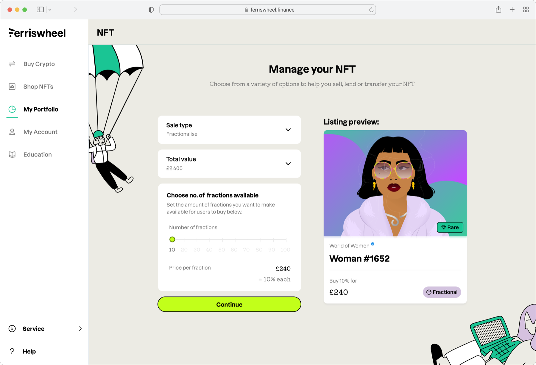 Fractionalise — split ownership into affordable shares